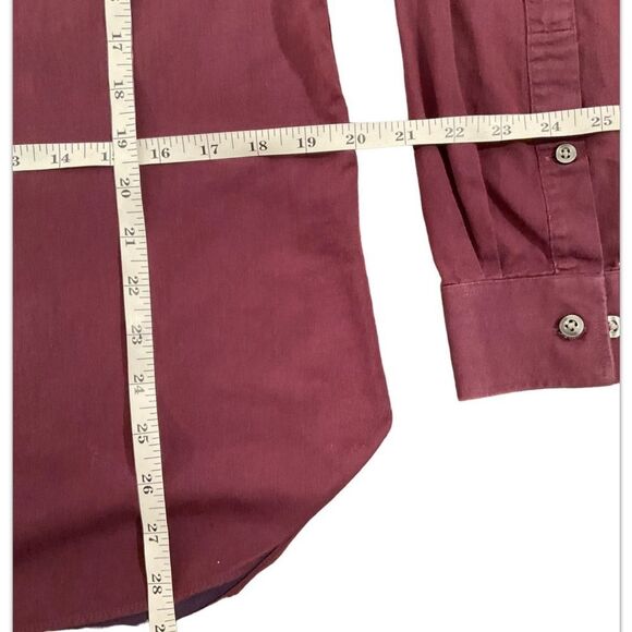 Michael Kors Women’s Burgundy Button Down Collared Long Sleeve Blouse Size M - Picture 12 of 14